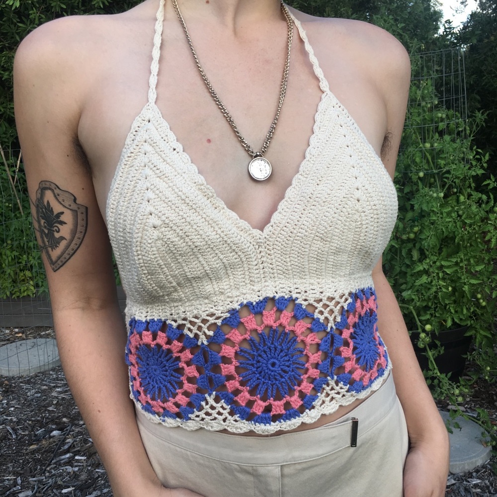 Ecotè Crochet/Knit Bra Top Festival Wear! NWOT!